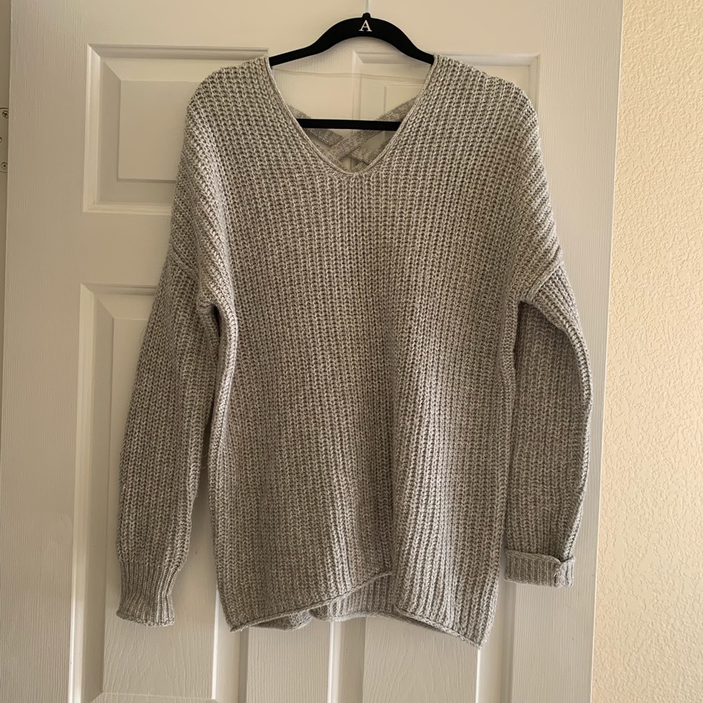 Grey knit sweater